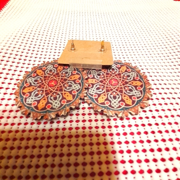 Handcrafted Wooden Earrings - Picture 2 of 2